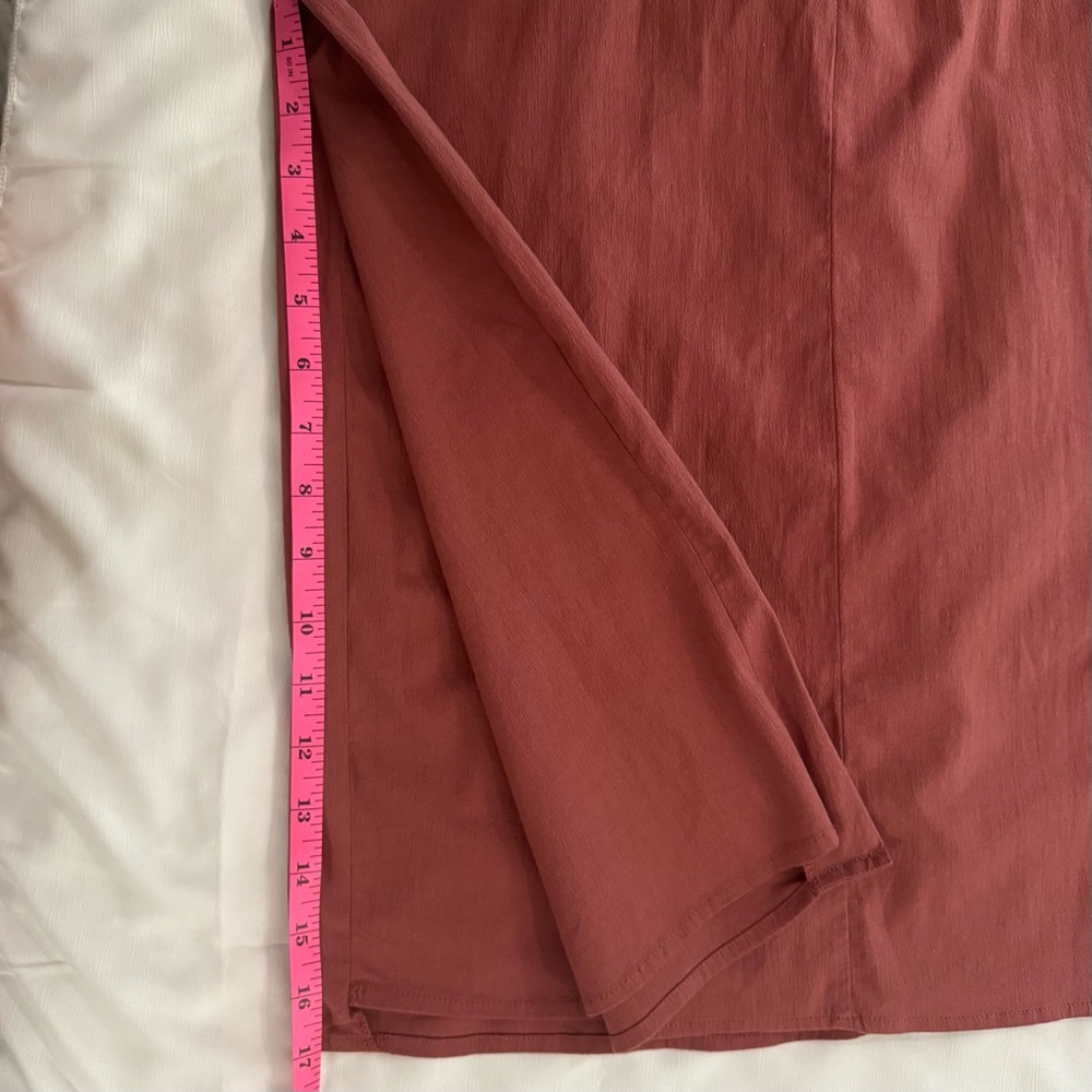 Abercrombie & Fitch Mauve Slip Midi Dress with Side Slit, Size Medium Petite - Picture 8 of 10